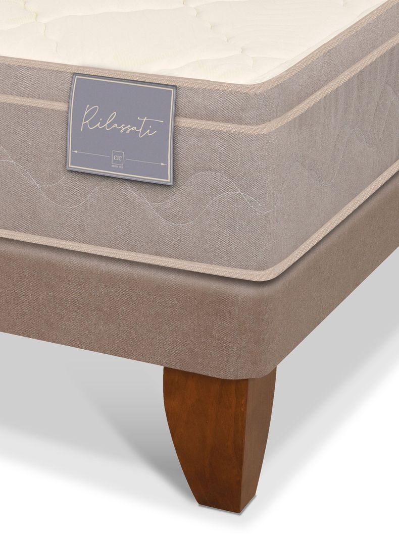 Cama Europea Rilassati Base Dividida 2 Plazas + Respaldo Tiber-4