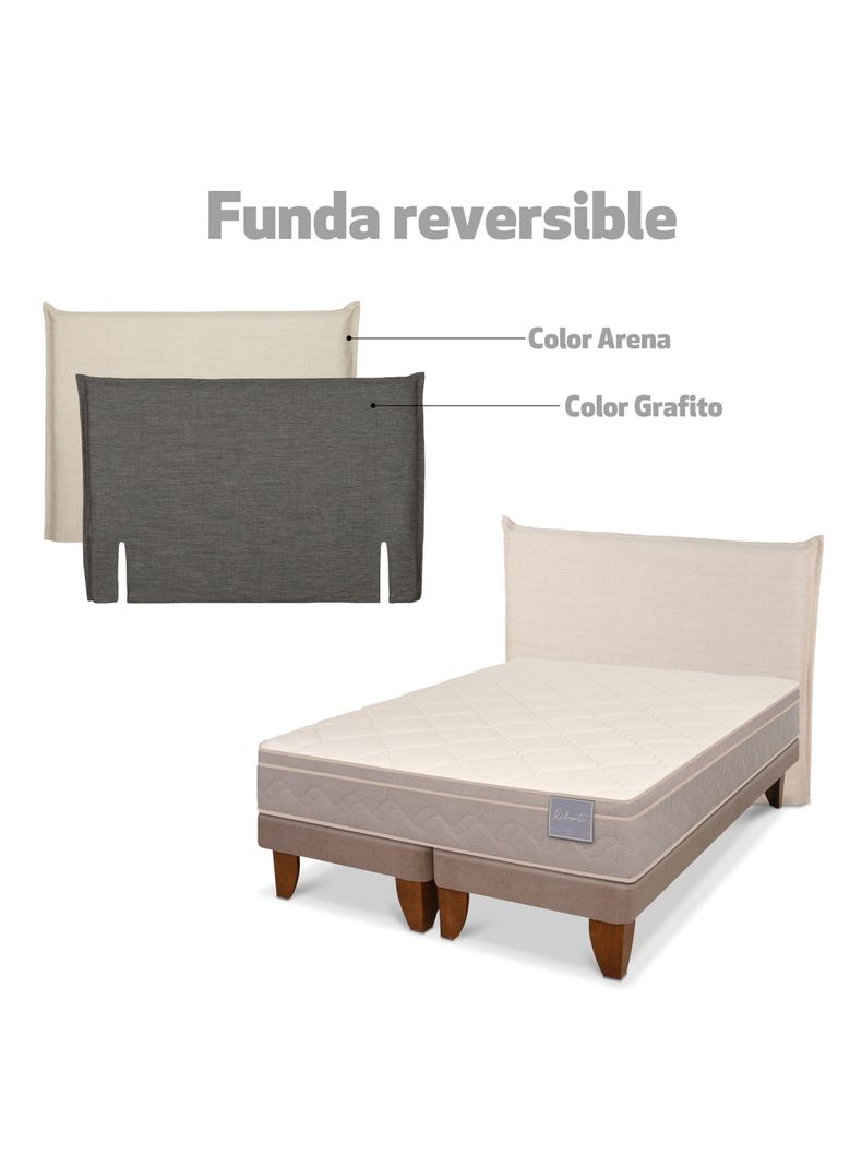 Cama Europea Rilassati Base Dividida 2 Plazas + Respaldo Tiber-2