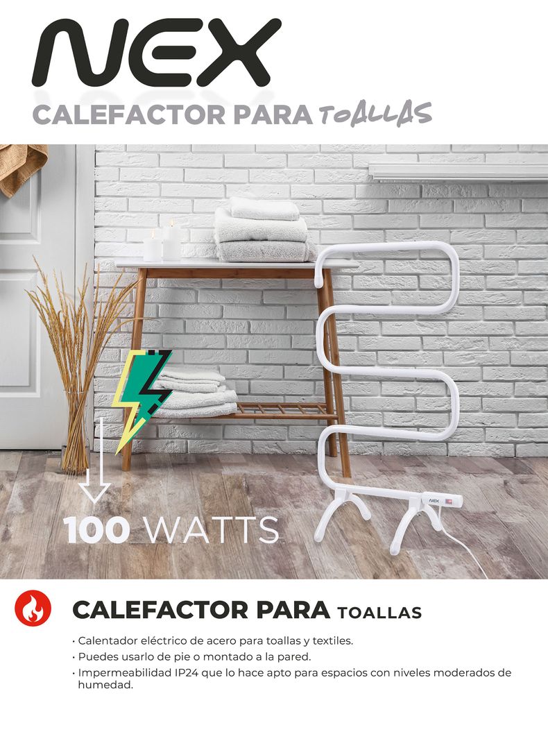 Calefactor de Toallas 100W EETWL-2