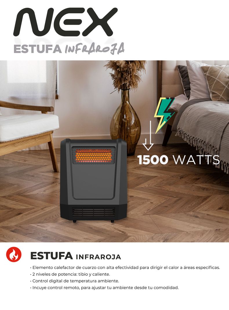 Estufa Infraroja 1500W EIR1500-3