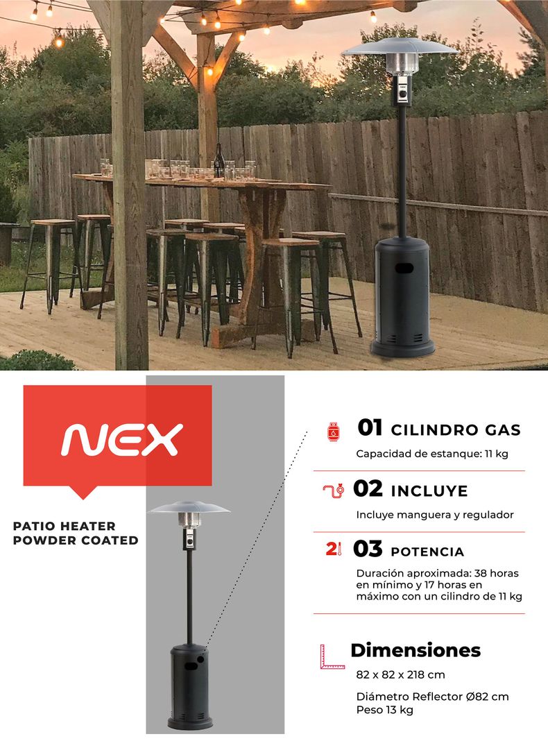 Estufa de Exterior Patio Heater Powder 8800W Coated-6
