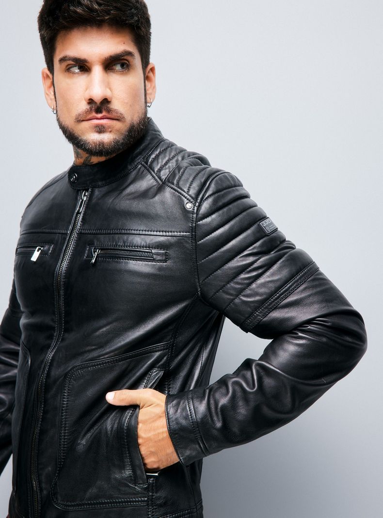 Chaqueta Cuero Real Biker Ed Hardy-3
