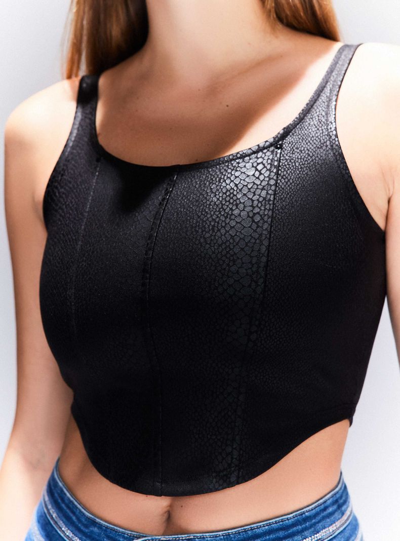 Peto Corset Look Cuero Desgastado-3