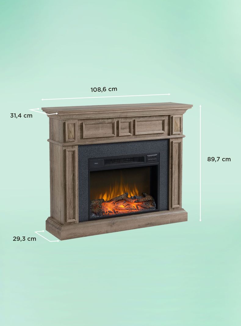 Estufa Infrarroja Estilo Chimenea con Mueble 1500W HFS8000-1