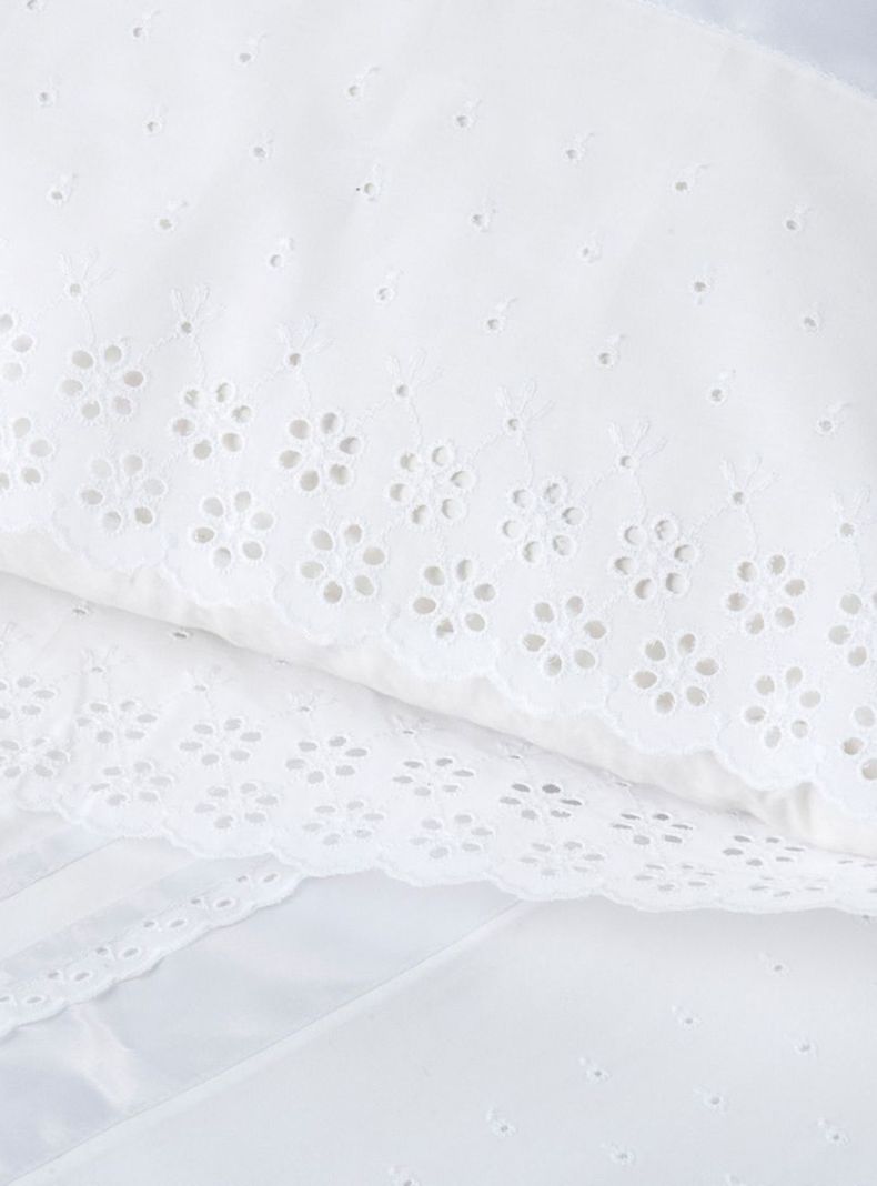 Sábanas 2 Plazas Nina Herrera 220 Hilos Broderie Blanco-1