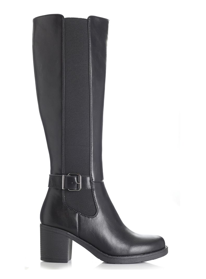 Bota Lisa Detalle Correa al Costado Mujer-0