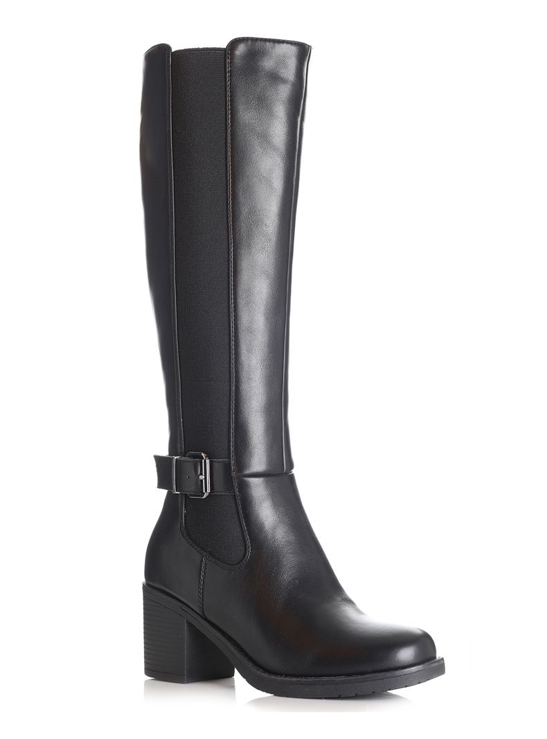 Bota Lisa Detalle Correa al Costado Mujer-1