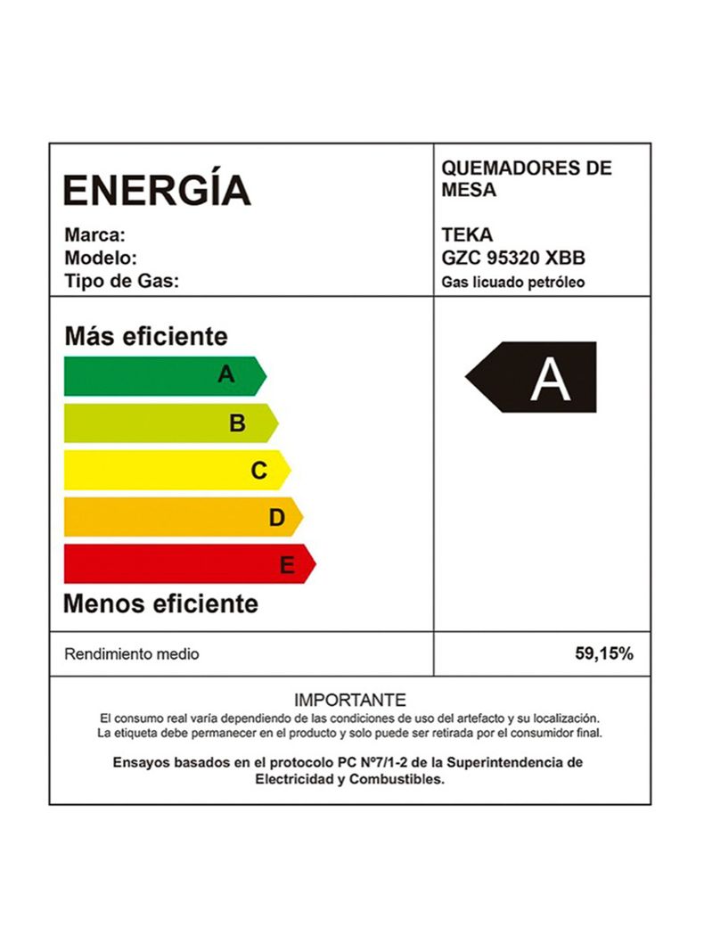 Encimera a Gas 5 Quemadores Cristalgas GZC 95320 XBB-5