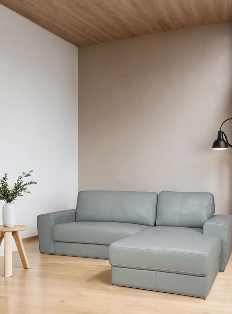 Sofá Seccional Di Como Cuero Gris-4