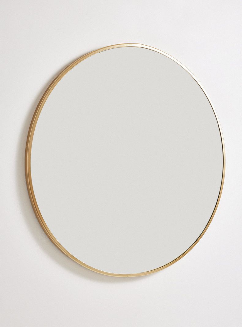 Espejo Redondo Dorado 80 x 80 cm-1