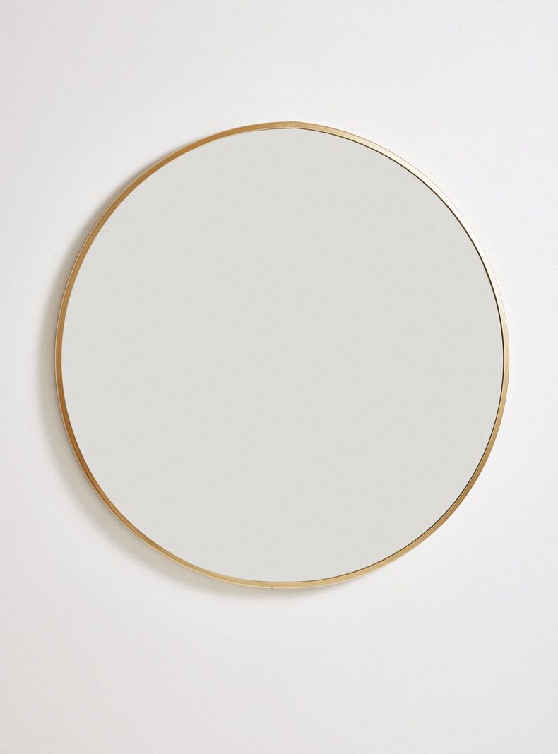 Espejo Redondo Dorado 80 x 80 cm-0