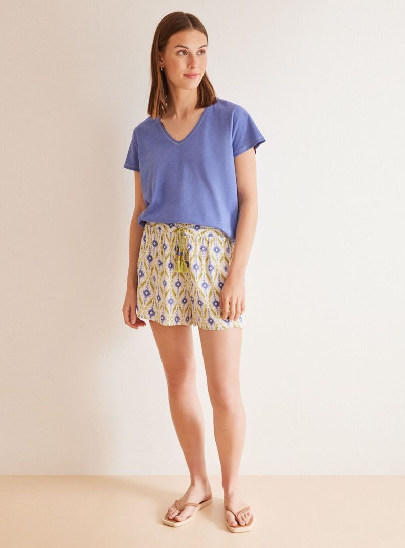 Short Estampado Geométrico Ikat-3