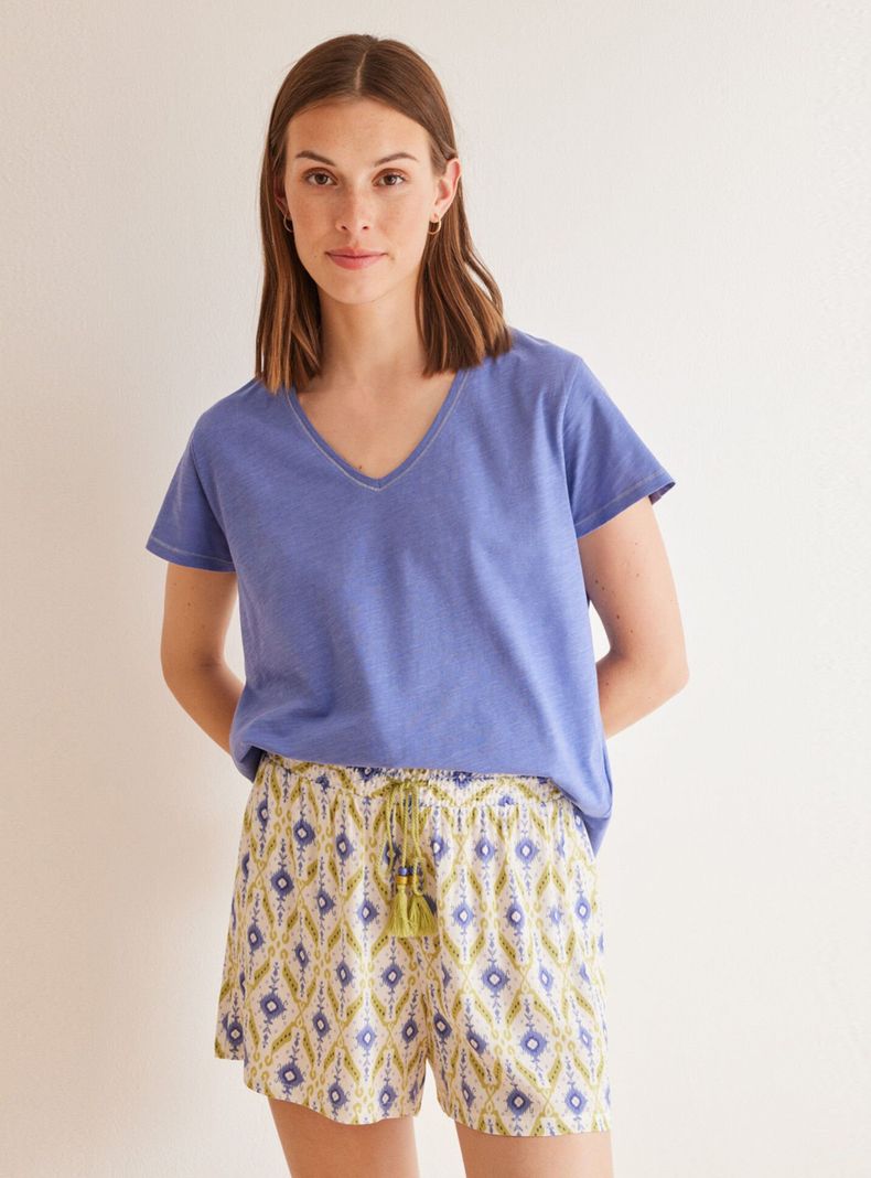 Short Estampado Geométrico Ikat-0