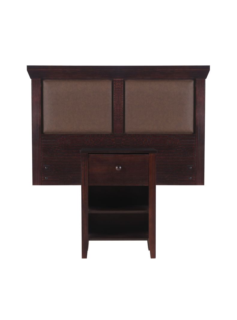 Set Muebles New Torino Chocolate: Respaldo 1 Plaza + Velador-0