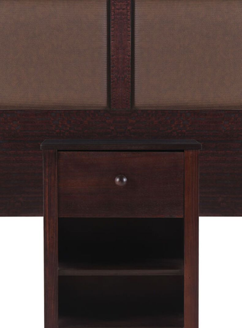Set Muebles New Torino Chocolate: Respaldo 1 Plaza + Velador-1