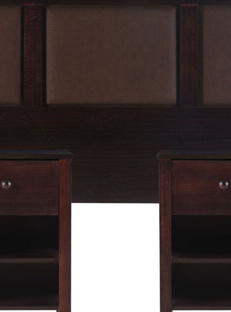 Set Muebles New Torino Chocolate: Respaldo King + 2 Veladores-1