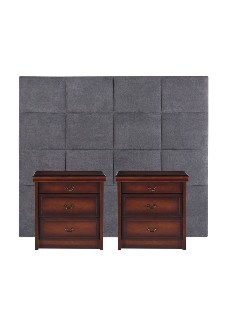 Set Muebles Tamesis: Respaldo 2 Plazas + 2 Veladores-0