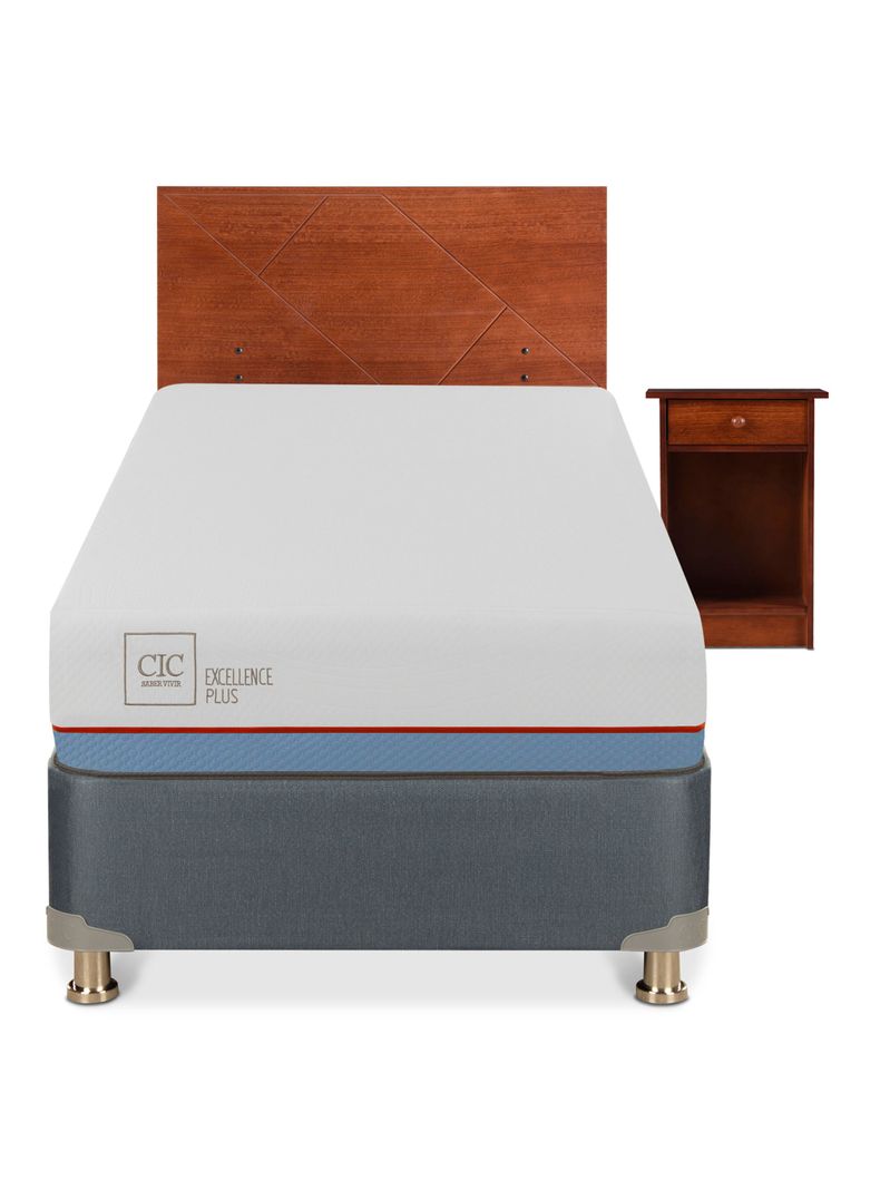 Cama Europea Excellence Plus 1 Plaza + Set de Muebles New Villarrica-2