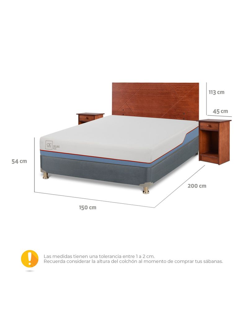 Box Americano Excellence Plus 2 Plazas Base Normal + Set Muebles New Villarrica-1