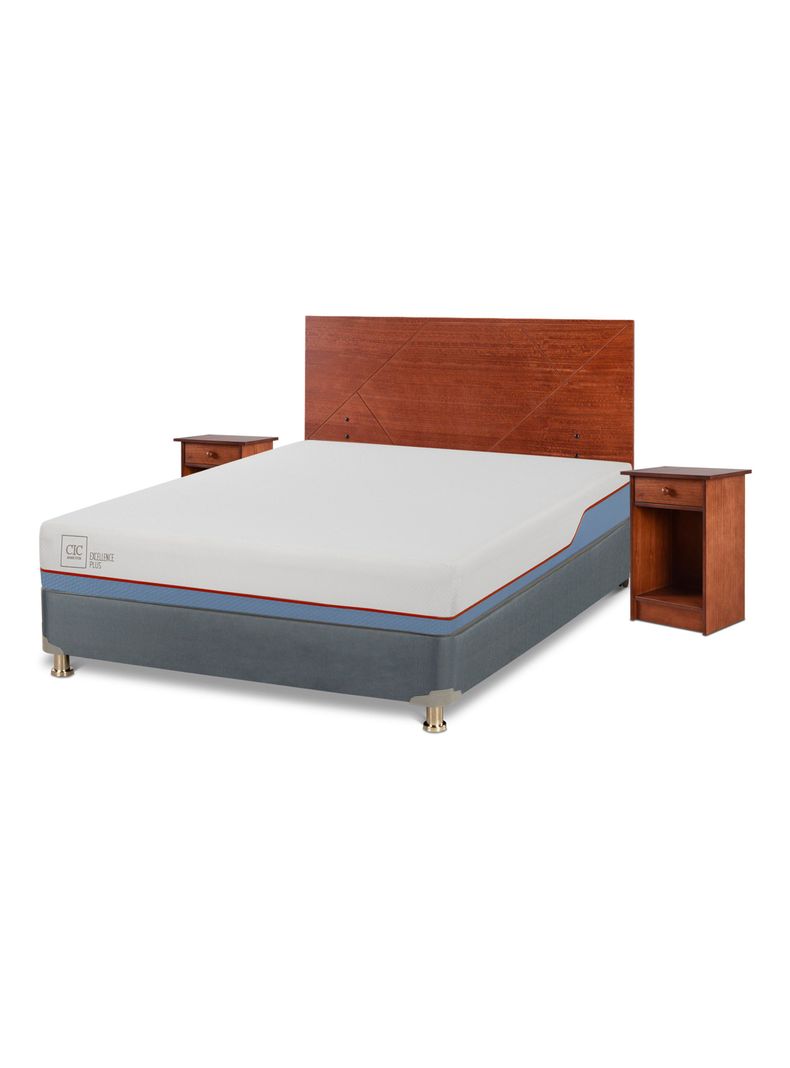 Box Americano Excellence Plus 2 Plazas Base Dividida + Set Muebles New Villarrica-0
