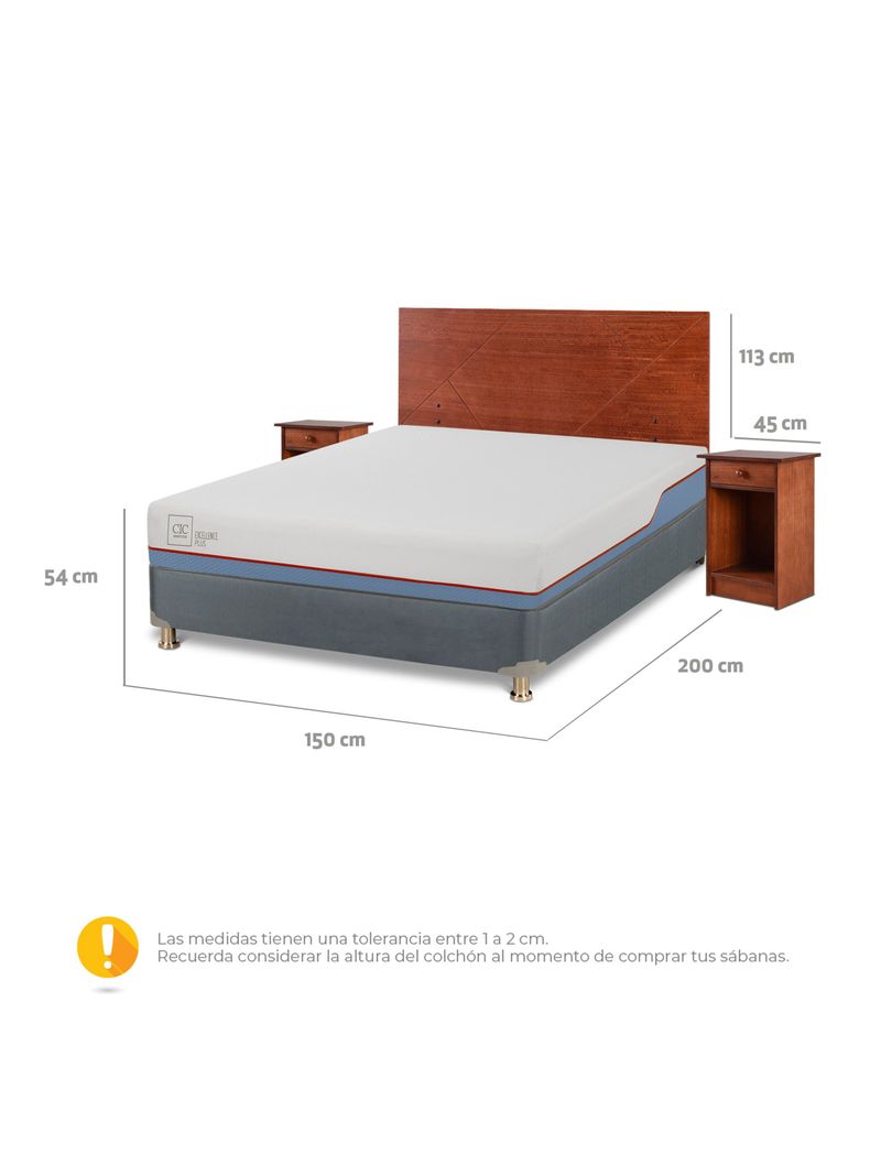 Box Americano Excellence Plus 2 Plazas Base Dividida + Set Muebles New Villarrica-1