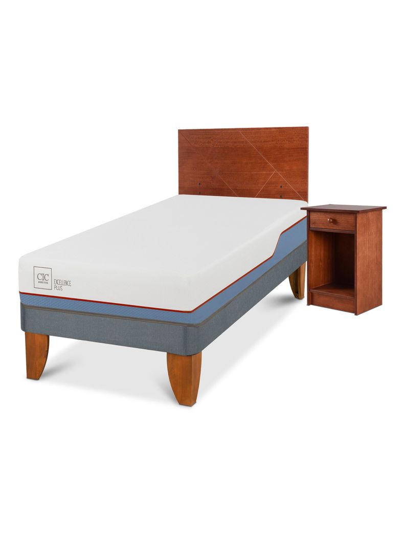 Cama Europea Excellence Plus 1 Plaza + Set Muebles New Villarrica-0