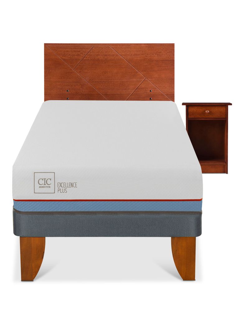 Cama Europea Excellence Plus 1 Plaza + Set Muebles New Villarrica-2