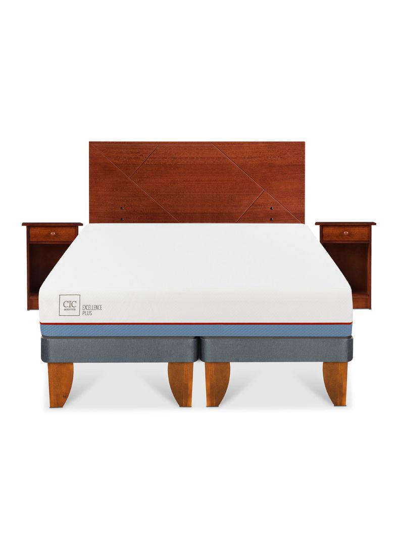Cama Europea Excellence Plus 2 Plazas Base Dividida + Set Muebles New Villarrica-2