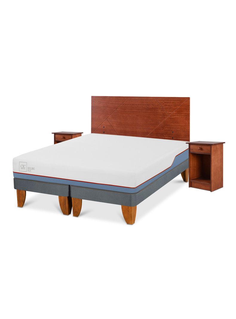 Cama Europea Excellence Plus 2 Plazas Base Dividida + Set Muebles New Villarrica-0