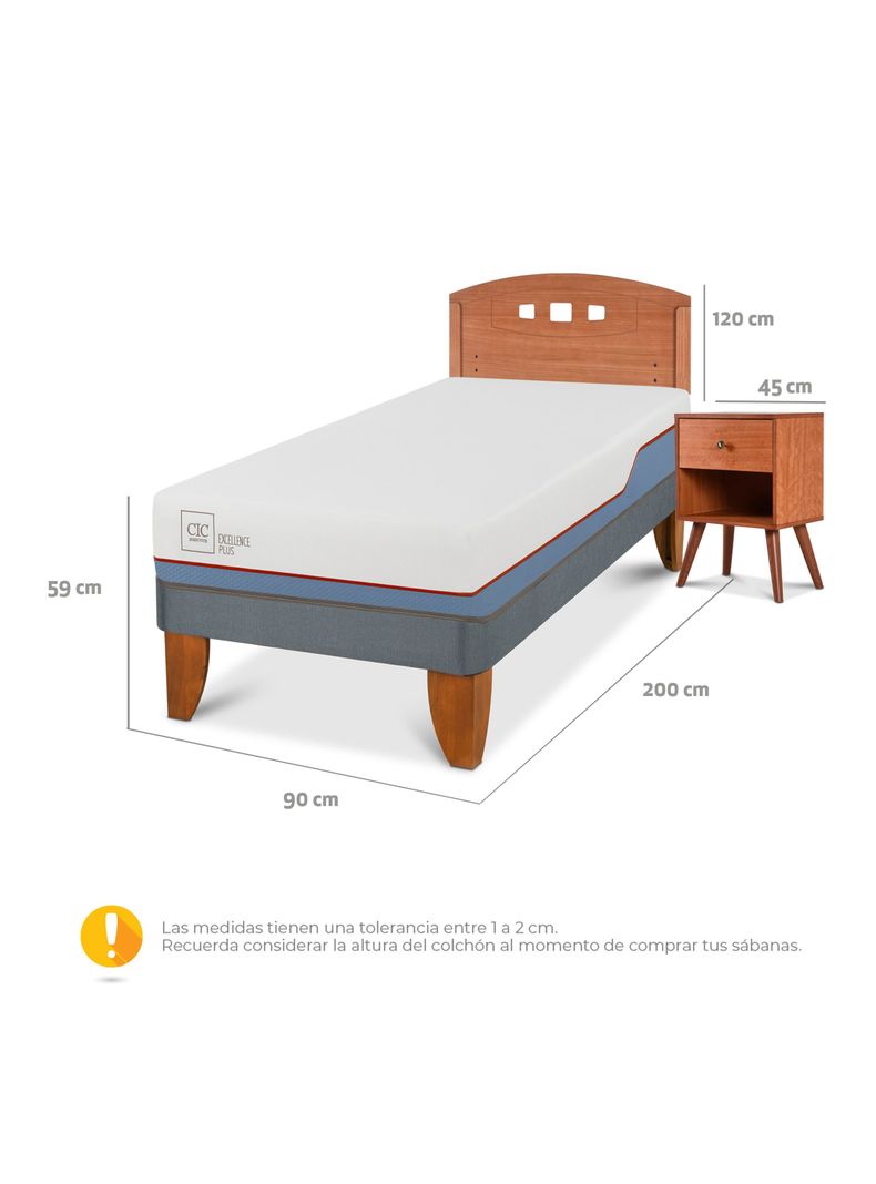 Cama Europea Excellence Plus 1 Plaza + Set Muebles New Gales-1