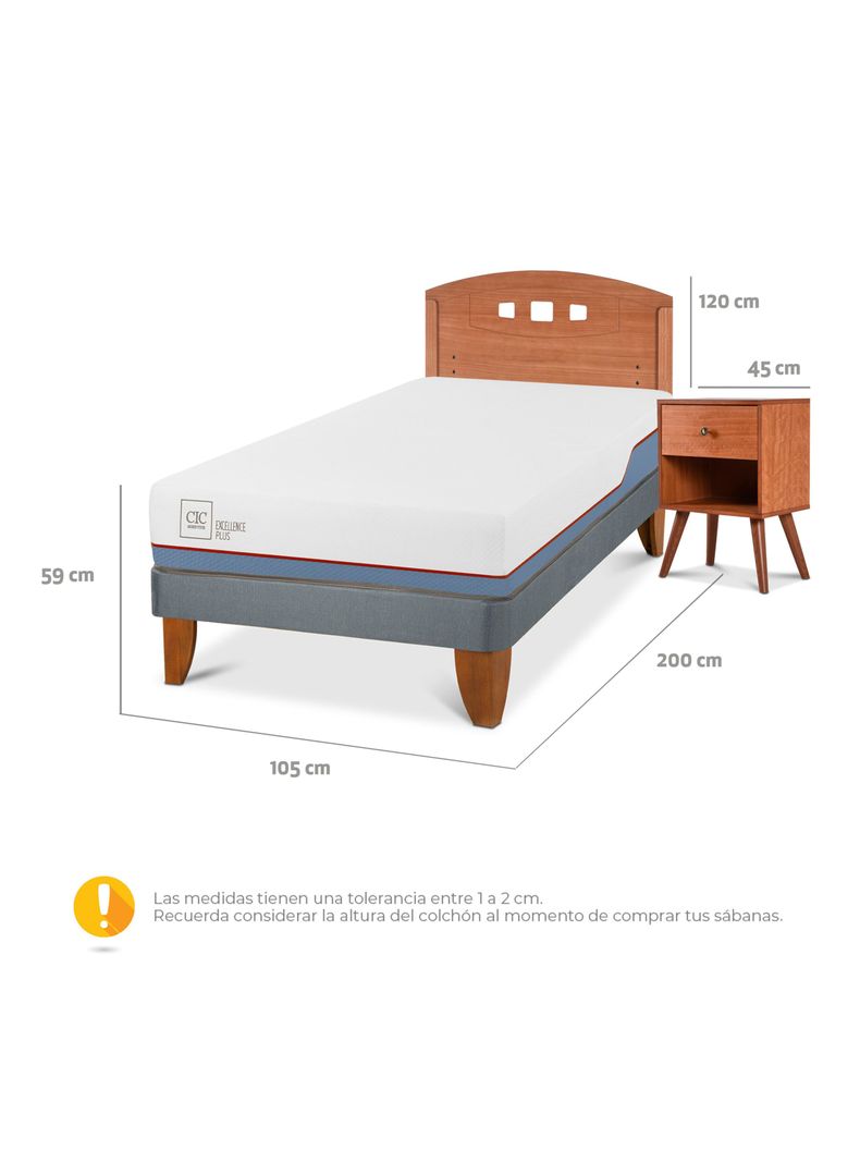 Cama Europea Excellence Plus 1.5 Plazas + Set Muebles New Gales-1
