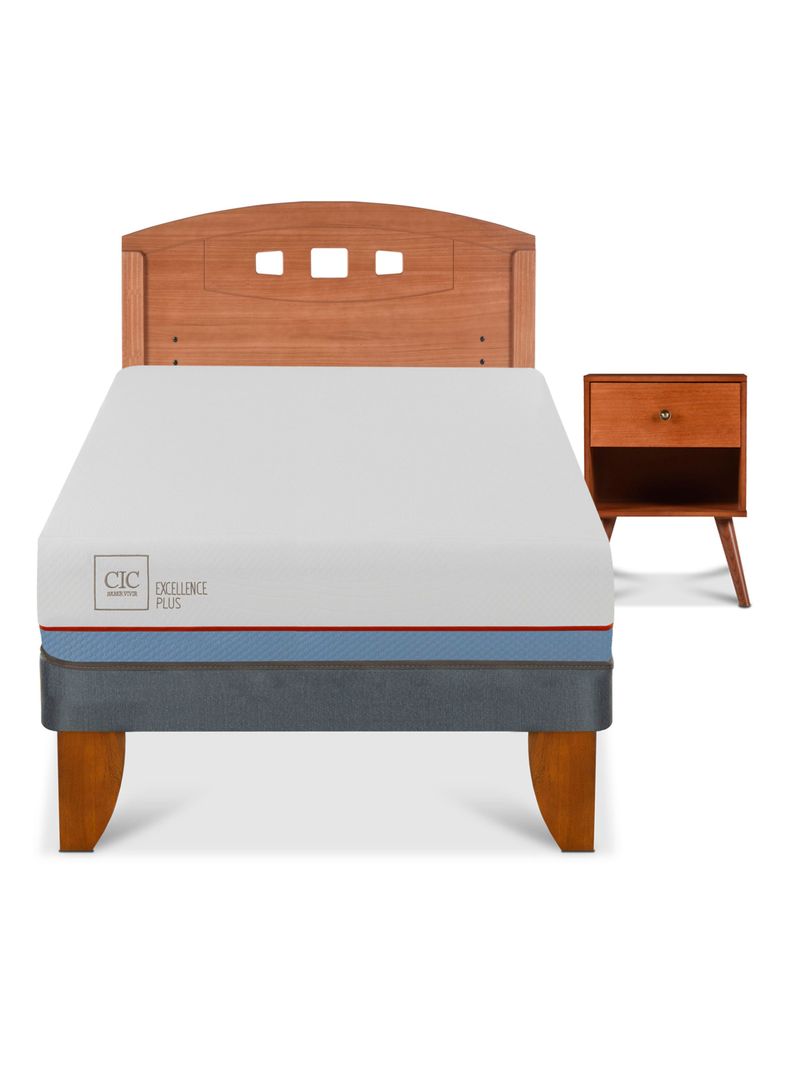 Cama Europea Excellence Plus 1.5 Plazas + Set Muebles New Gales-2