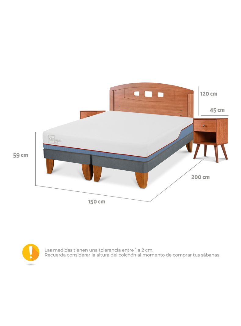 Cama Europea Excellence Plus 2 Plazas Base Dividida + Set Muebles New Gales-1