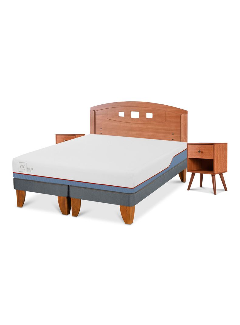Cama Europea Excellence Plus 2 Plazas Base Dividida + Set Muebles New Gales-0