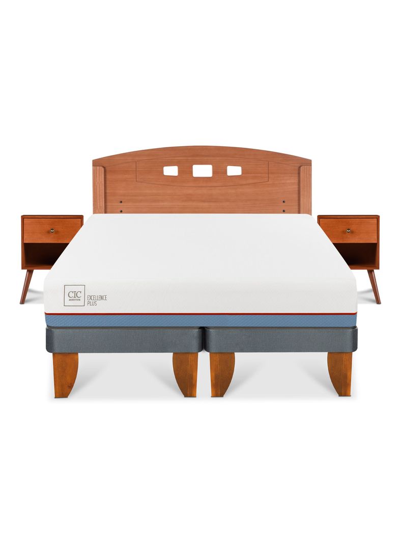 Cama Europea Excellence Plus 2 Plazas Base Dividida + Set Muebles New Gales-2