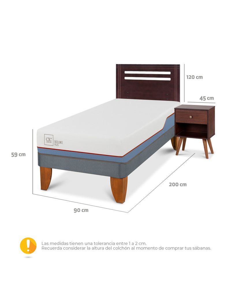 Cama Europea Excellence Plus 1 Plaza + Set Muebles New Munich-1