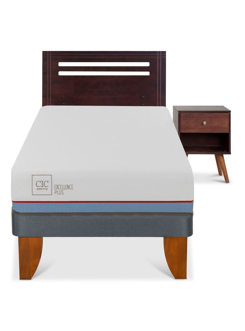 Cama Europea Excellence Plus 1 Plaza + Set Muebles New Munich-2