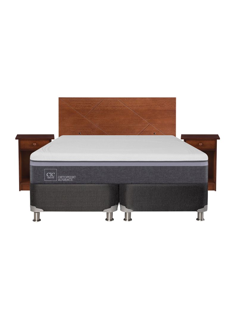 Box Spring Ortopedic Advance B5 Black 2 Plazas Base Dividida + Set Muebles New Villarrica-1