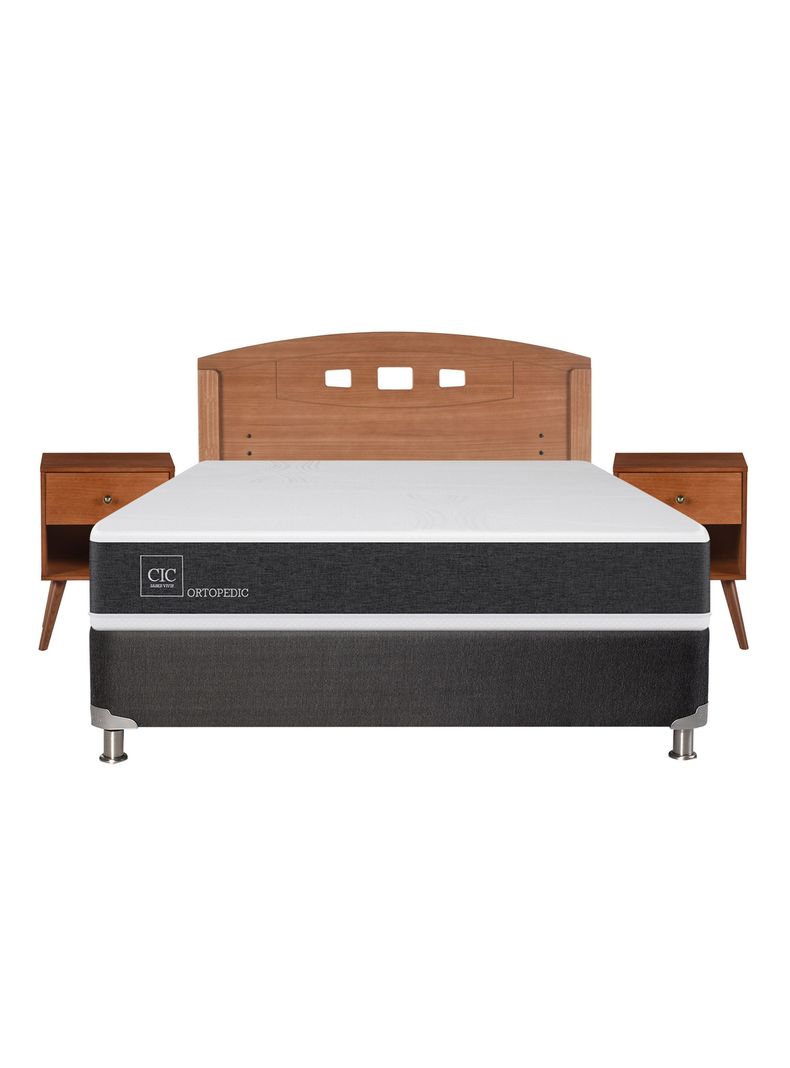 Box Spring New Ortopedic B5 Black 2 Plazas Base Normal + Set Muebles New Gales-1