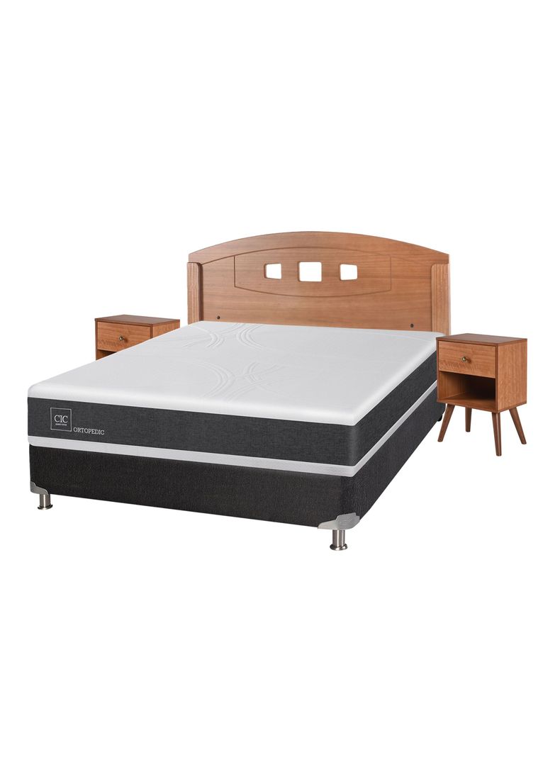 Box Spring New Ortopedic B5 Black 2 Plazas Base Normal + Set Muebles New Gales-0