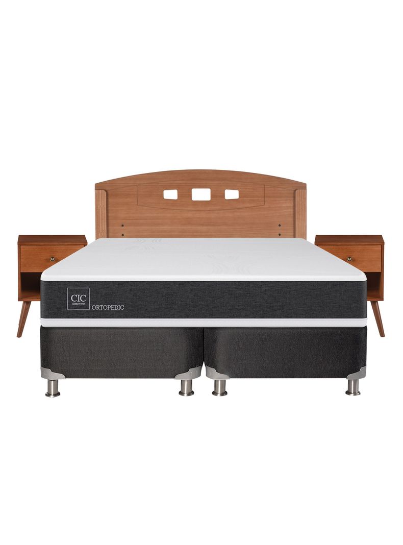 Box Spring New Ortopedic B5 Black 2 Plazas Base Dividida + Set Muebles New Gales-1