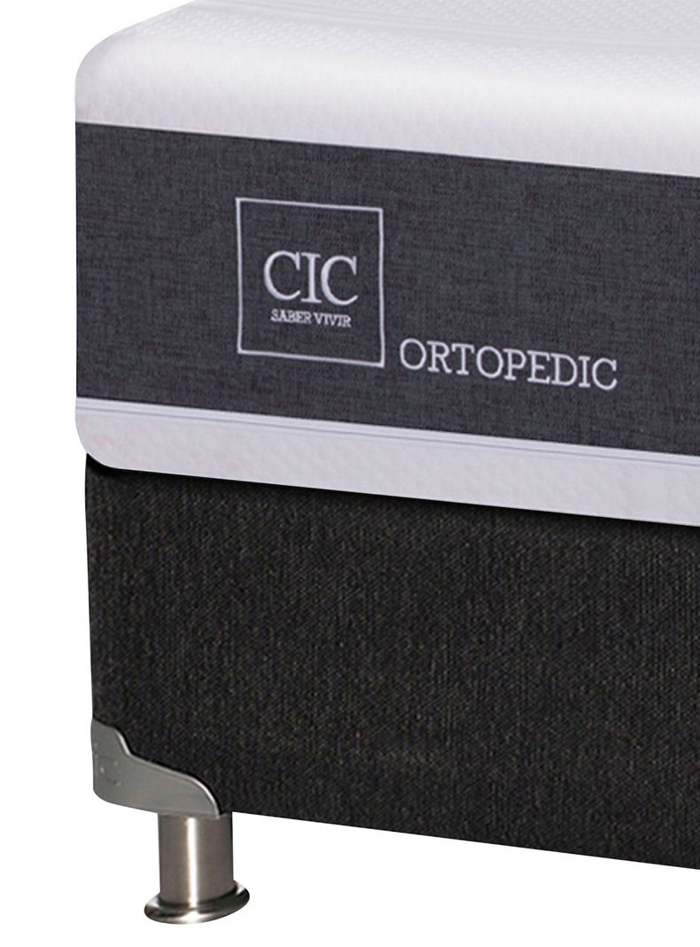 Box Spring New Ortopedic B5 Black 2 Plazas Base Dividida + Set Muebles New Gales-3