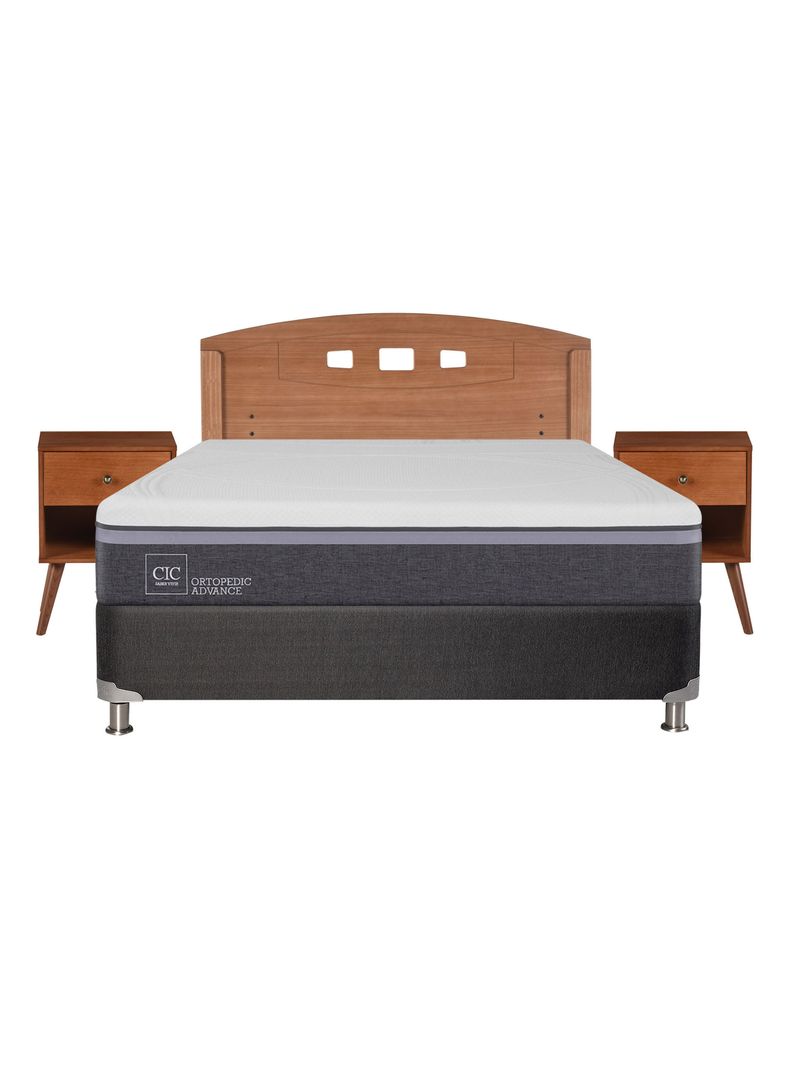 Box Spring B5 Black Ortopedic Advance 2 Plazas Base Normal + Set Muebles New Gales-1