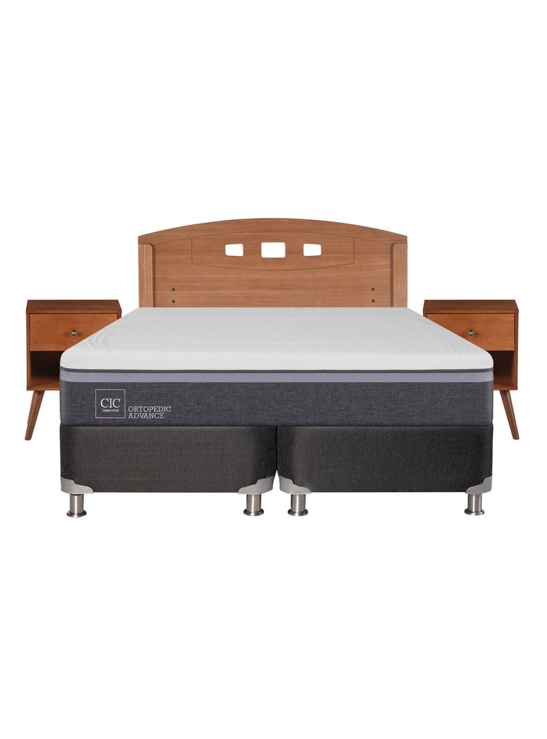 Box Spring B5 Black Ortopedic Advance 2 Plazas Base Dividida + Set Muebles New Gales-1