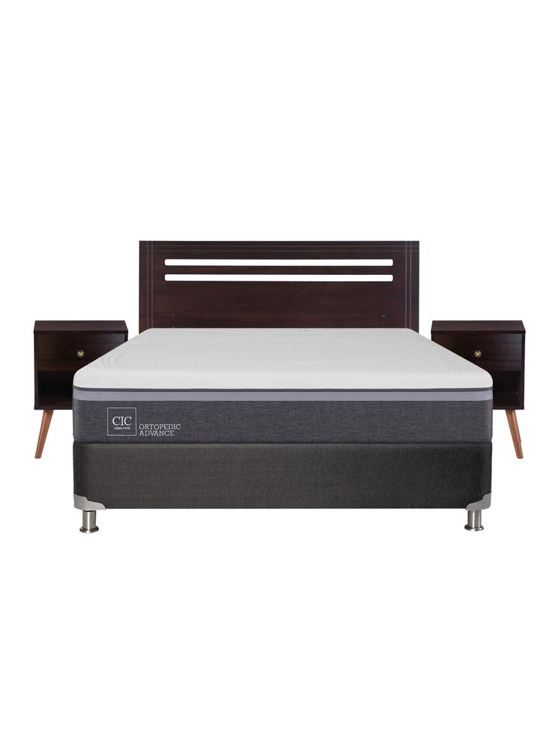 Box Spring Ortopedic Advance B5 Black 2 Plazas Base Normal + Set Muebles New Munich-1