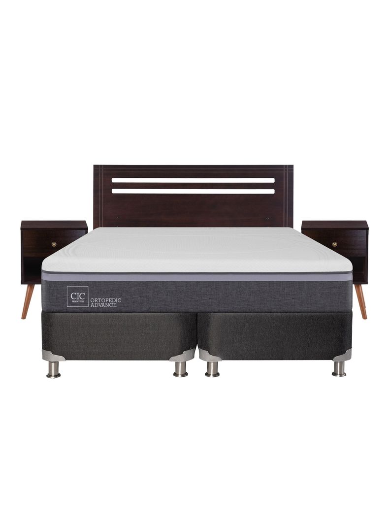 Box Spring Ortopedic Advance B5 Black 2 Plazas Base Dividida + Set Muebles New Munich-1