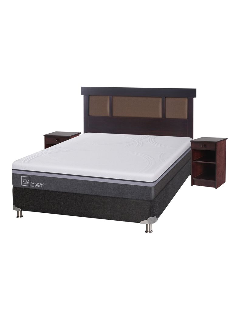 Box Spring Ortopedic Advance B5 Black 2 Plazas + Set Muebles New Dublín-0