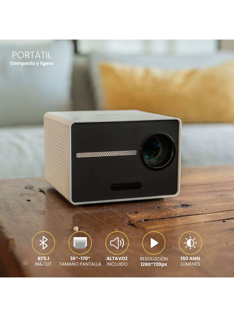 Proyector Portátil Mini Halo 9000 lm Bluetooth HD-3
