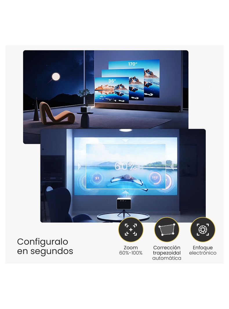 Proyector Portátil Mini Halo 9000 lm Bluetooth HD-6