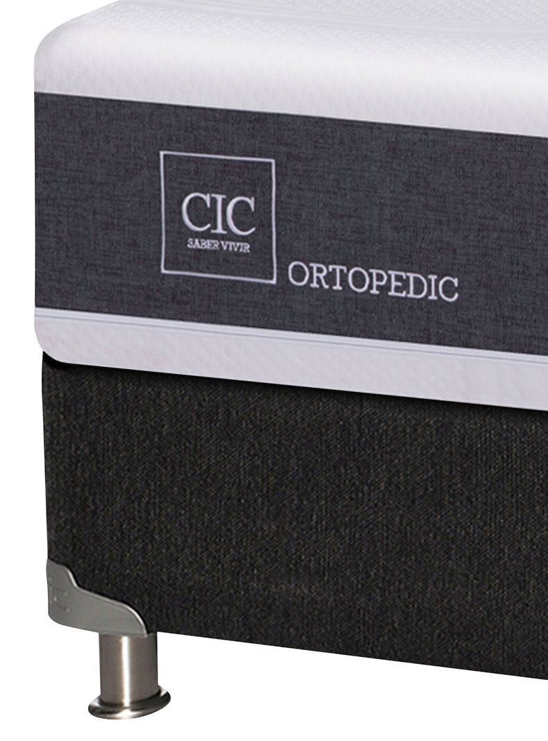 Box Spring New Ortopedic B5 Black 2 Plazas Base Dividida + Respaldo Tigris-3